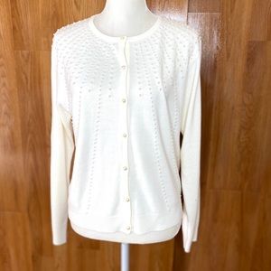 Dressbarn sweater white with pearls size XL